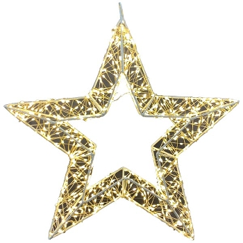 LED SternHänger Lumière, silber, Metall, 39x8x35 cm+720L
