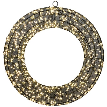 LED KranzHänger Lumière, schwarz, Metall, 38x7x38 cm+960L