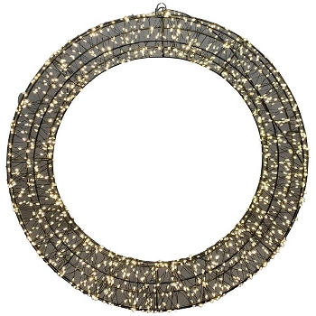 LED KranzHänger Lumière, schwarz, Metall, 58x8x58 cm+1440L