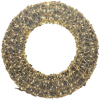 LED KranzHänger Lumière, gold, Metall, 60x13x60 cm+720L