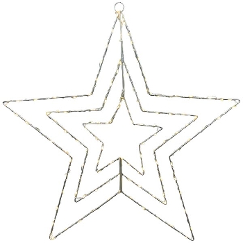 LED SternHänger (80 Led) Lumière, silber, Metall, 37x37 cm