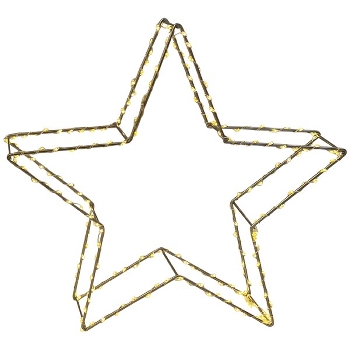 LED Stern Lumière (204 Led), silber, Metall, 30x6x30 cm