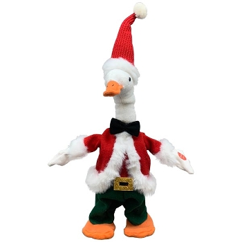 Singende & tanzende WeihnachtsGans Fily, Polyester/Plastik, 23x10x41 cm