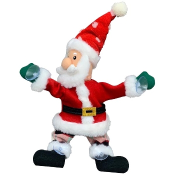 Singender & tanzender Weihnachtsmann Fily, Polyester/Plastik