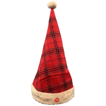 Rockende WeihnachtsMütze mit Musik Fily, Polyester, 19x19x44 cm
