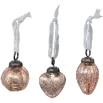 XmasHänger in Glas Vitreous, pink, Glas, 3,5x3,5x4,5 cm, 3,5x2x5 cm, 3x3x5,5 cm