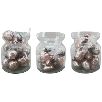 XmasHänger in Glas Vitreous, pink, Glas, 3,5x3,5x4,5 cm, 3,5x2x5 cm, 3x3x5,5 cm