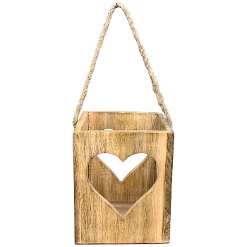 Laterne Dost, Holz/Glas, 16x16x20 cm