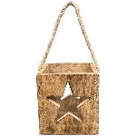 Laterne Dost, Holz/Glas, 14x14x14 cm
