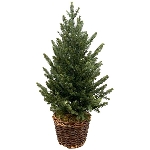 TannenBaum im Korb ArtificialNature, grün, PE, 42x42x66 cm