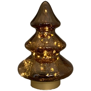 LED Baum PENO, orange, Glas, 19x19x28,5 cm