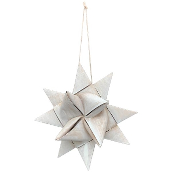 SternHänger Willow, weiß, Holz, 21x12x21 cm