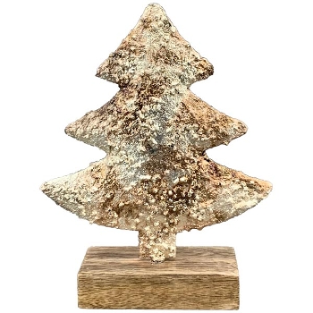 Baum Dost, Metall/Holz, 18x23x5 cm