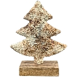 Baum Dost, Metall/Holz, 18x23x5 cm