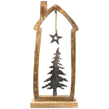 Haus Puri, Holz, 22x6x50 cm