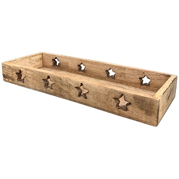 Tablett Dost, natur, Holz, 34x4x12 cm