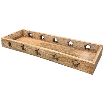 Tablett Dost, natur, Holz, 40x4x14 cm