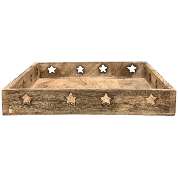 Tablett Dost, natur, Holz, 28x4,5x28 cm