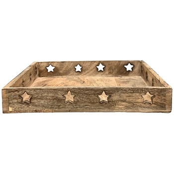 Tablett Dost, natur, Holz, 33x4,5x33 cm