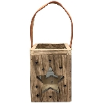 Laterne Dost, Holz, 12x12x15 cm