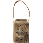 Laterne Dost, Holz, 13x13x17 cm