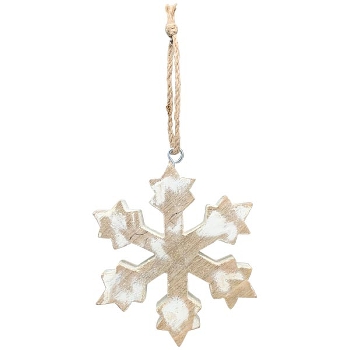 SchneeflockenHänger Dost, Holz, 8x1,5x10 cm