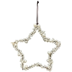 Sternhänger GlinT, weiß/silber, Metall/Perlen, 19x2x19,5 cm