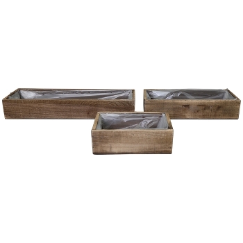 Kisten Set/3 Bloom, braun, Holz, 38x10x6 cm