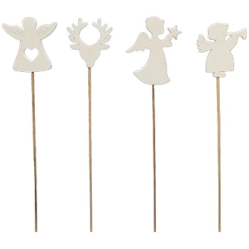 XmasStecker Bloom, weiß, Holz, 7x0,5x32 cm