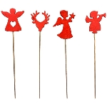 XmasStecker Bloom, rot, Holz, 7x0,5x32 cm