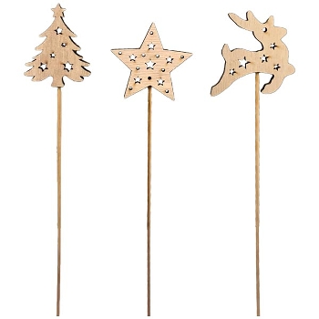 XmasStecker Bloom, natur, Holz, 7x0,5x32 cm