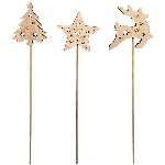 XmasStecker Bloom, natur, Holz, 7x0,5x32 cm