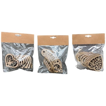 XmasHänger Bloom, natur, Holz, 7x0,5x6 cm, 7x0,5x7 cm, 8,5x0,5x5 cm
