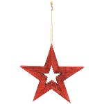 SternHänger Dost, rot, Holz, 20x1,5x20 cm