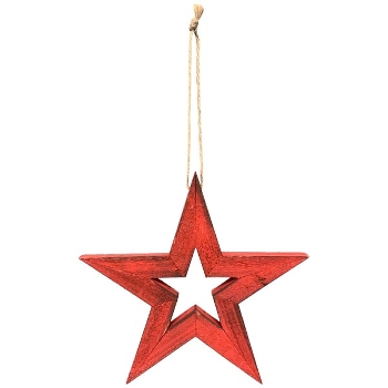 SternHänger Dost, rot, Holz, 25x2x25 cm