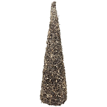 LED TannenBaum Lumière, braun, Rattan/Metall, 16x16x60 cm