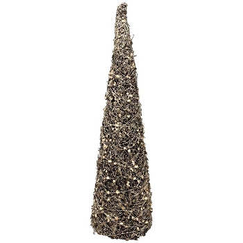 LED TannenBaum Lumière, braun, Rattan/Metall, 16x16x60 cm