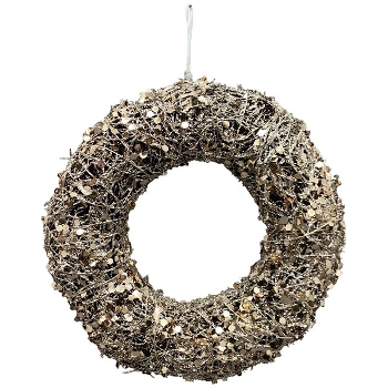 LED Kranz Lumière, braun, Rattan/Metall, 30x7x30 cm