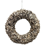 LED Kranz Lumière, braun, Rattan/Metall, 30x7x30 cm