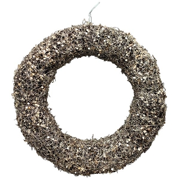 LED Kranz Lumière, braun, Rattan/Metall, 50x10x50 cm