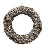 LED Kranz Lumière, braun, Rattan/Metall, 50x10x50 cm