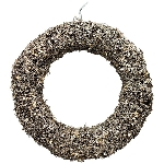 LED Kranz Lumière, braun, Rattan/Metall, 50x10x50 cm