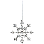 SchneeFlockenHänger GlinT, silber, Glasperlen/Metall, 15,2x0,5x15,5 cm
