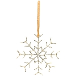 SchneeFlockenHänger GlinT, gold, Glasperlen/Metall, 15,5x0,4x15 cm