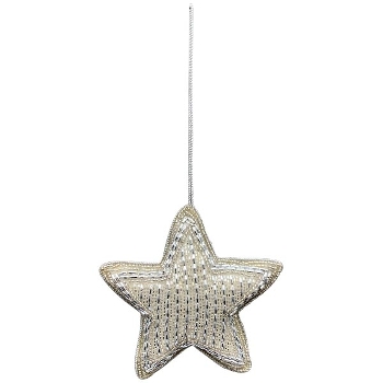 SternHänger GlinT, silber, Polyester, 15x15x4,5 cm