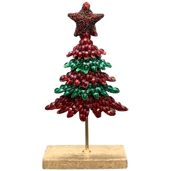 Tannenbaum GlinT, rot/grün, 23x8x40 cm