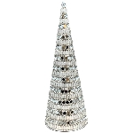 TannenBaum GlinT, silber/weiß, Acrylperlen/Metall, 13x13x40 cm
