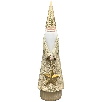 Santa Lilian, creme/gold, Polyresin, 6,5x5,5x23 cm