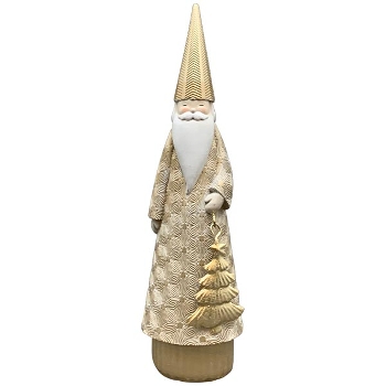 Santa Lilian, creme/gold, Polyresin, 6,5x5,5x23 cm