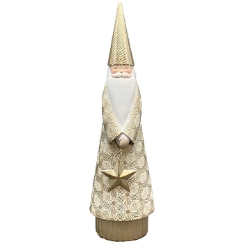 Santa Lilian, creme/gold, Polyresin, 9x7x31 cm